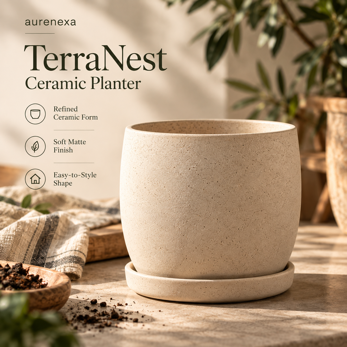 TerraNest Ceramic Planter